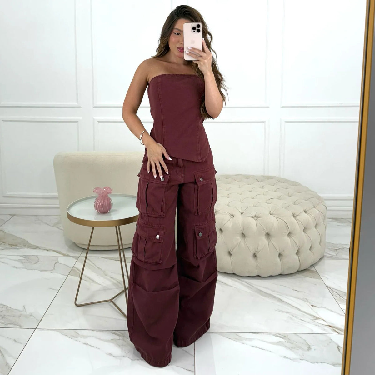 CALÇA MAYA BURGUNDY