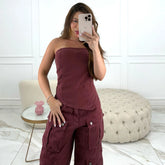 CORSET MAYA BURGUNDY