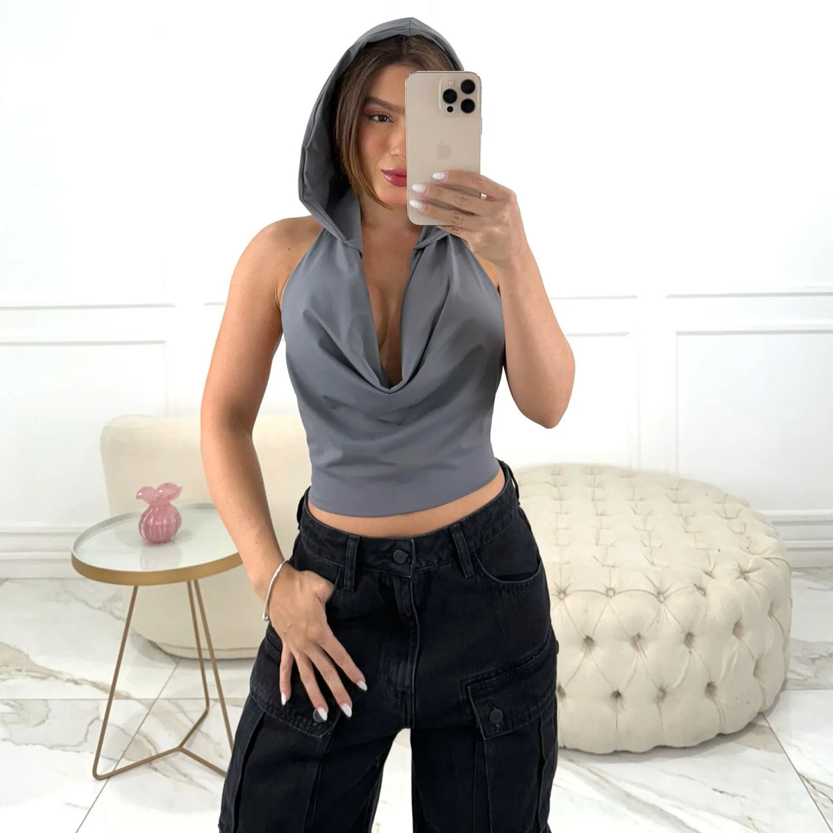 CROPPED CLARA CINZA