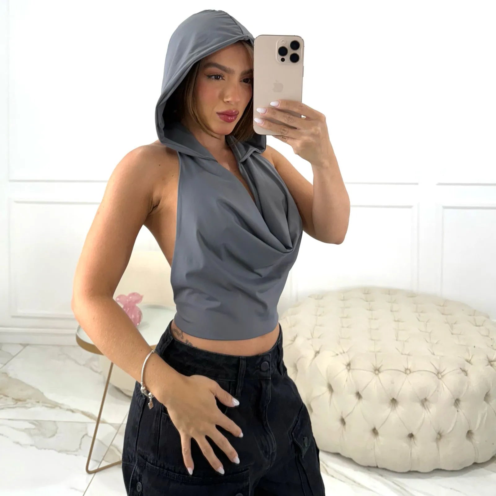 CROPPED CLARA CINZA