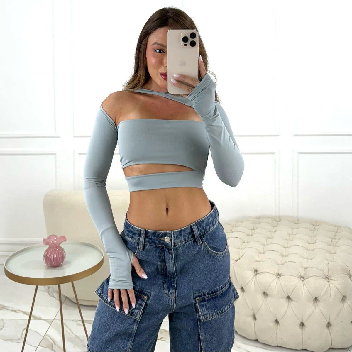 CROPPED GIOVANNA CINZA
