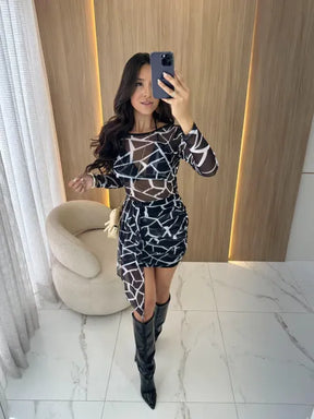 Vestido Kelly Preto e Branco