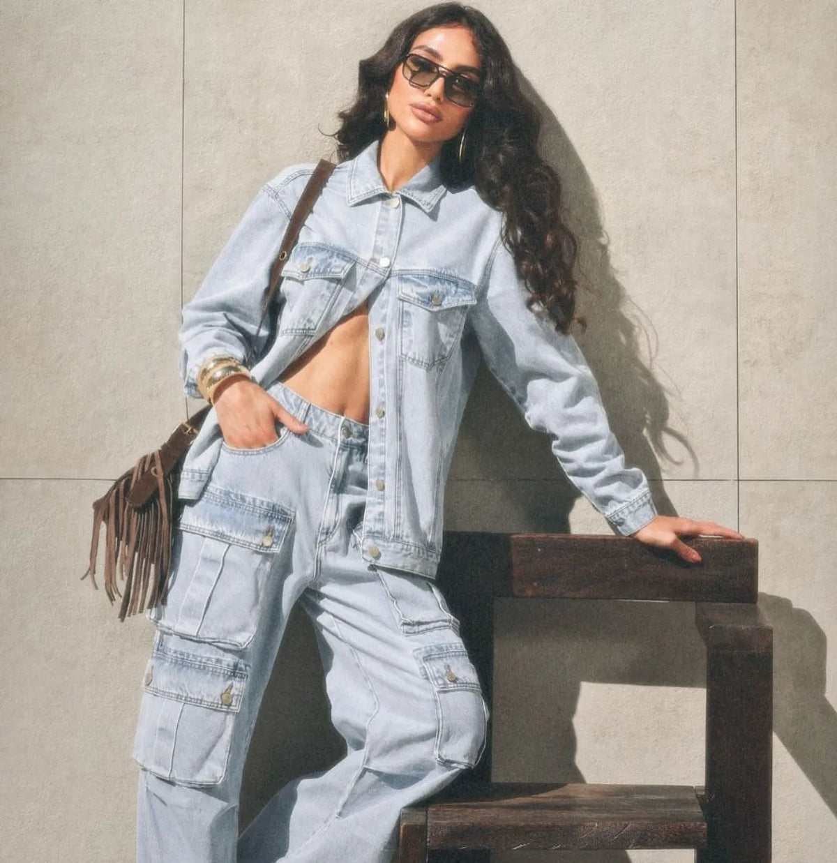JAQUETA MAYA JEANS CLARO